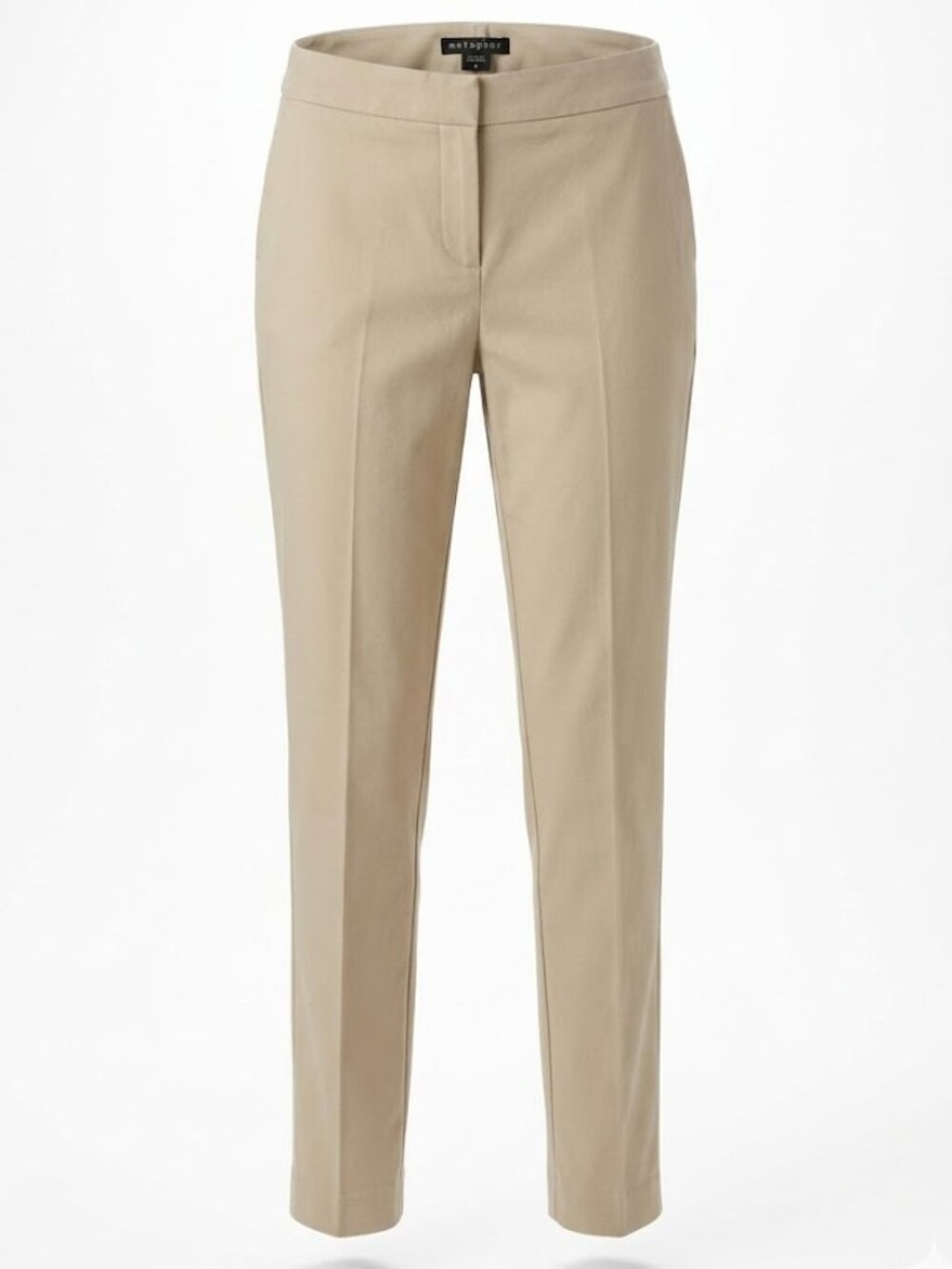 Metaphor Womens Pants 8 Tan Khaki Slim Ankle Stretch Career Officecore Capsule
